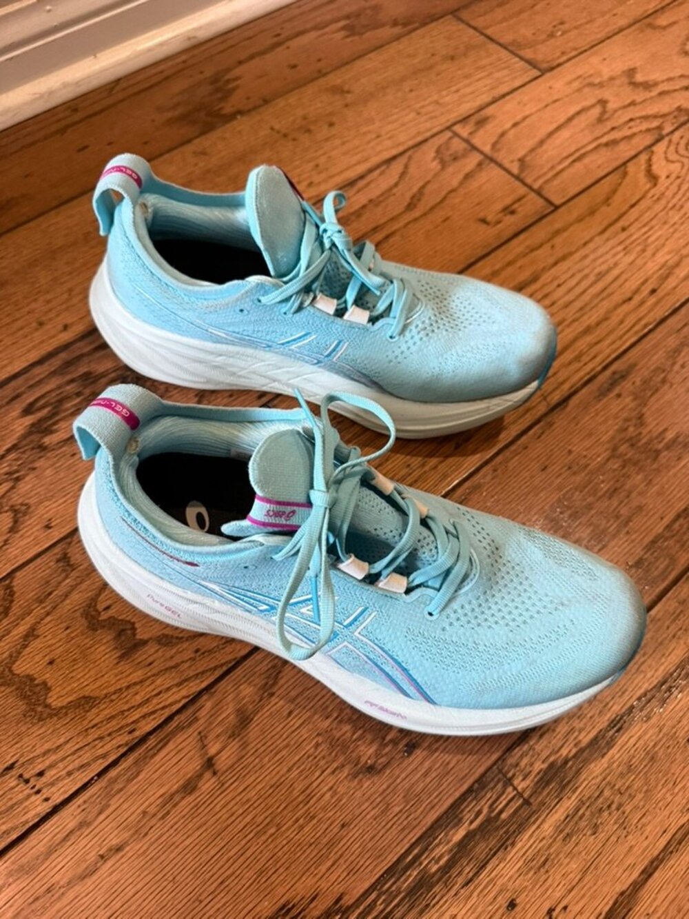 ASICS Gel-Nimbus 26 Light Blue Running Shoes 10